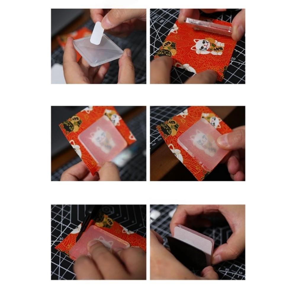 5pcs High Transparency DIY Fridge Magnet Round Self-adhesive Refrigerator Sticker Material Pack Square Acrylic Photo Magnet