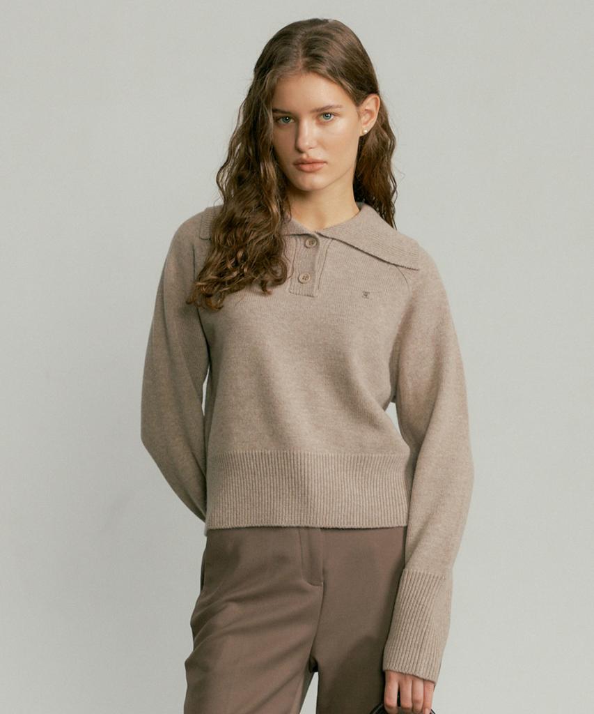 FOLNUA Cashmere Collar Knit (Beige)
