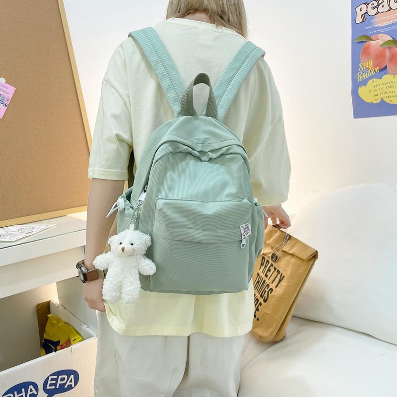 Süßigkeitenfarbe Schülerrucksack Japanisches Frisches Mädchen Rucksack Personalisierbar Vielseitig Einfach Einfarbiger Rucksack