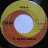 7-Zoll-Schallplatte PETER & GORDON - Woman 5579 Capitol Records 1966 Kanada Pop Gebraucht