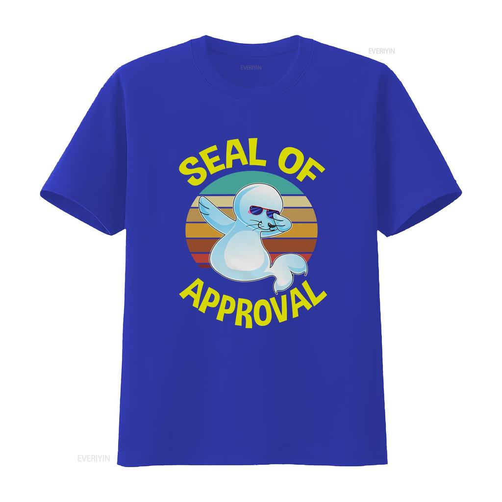 Seal Of Approval T Shirt Funny SweaT Lover S Puns Baby Vintage Washed Comfortable Slightly Casual Soft Graphic Unisex