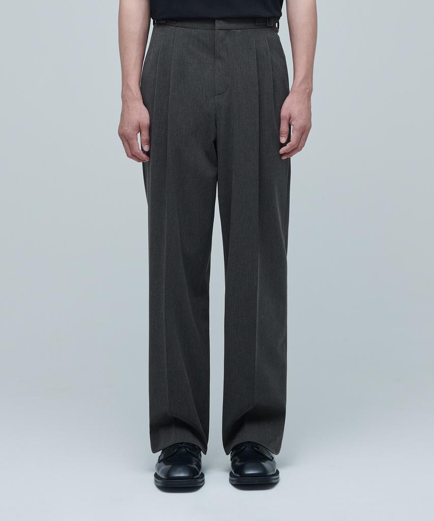 Musinsa Standard Side Adjust Two-Tuck Wide Slacks [Medium Gray]