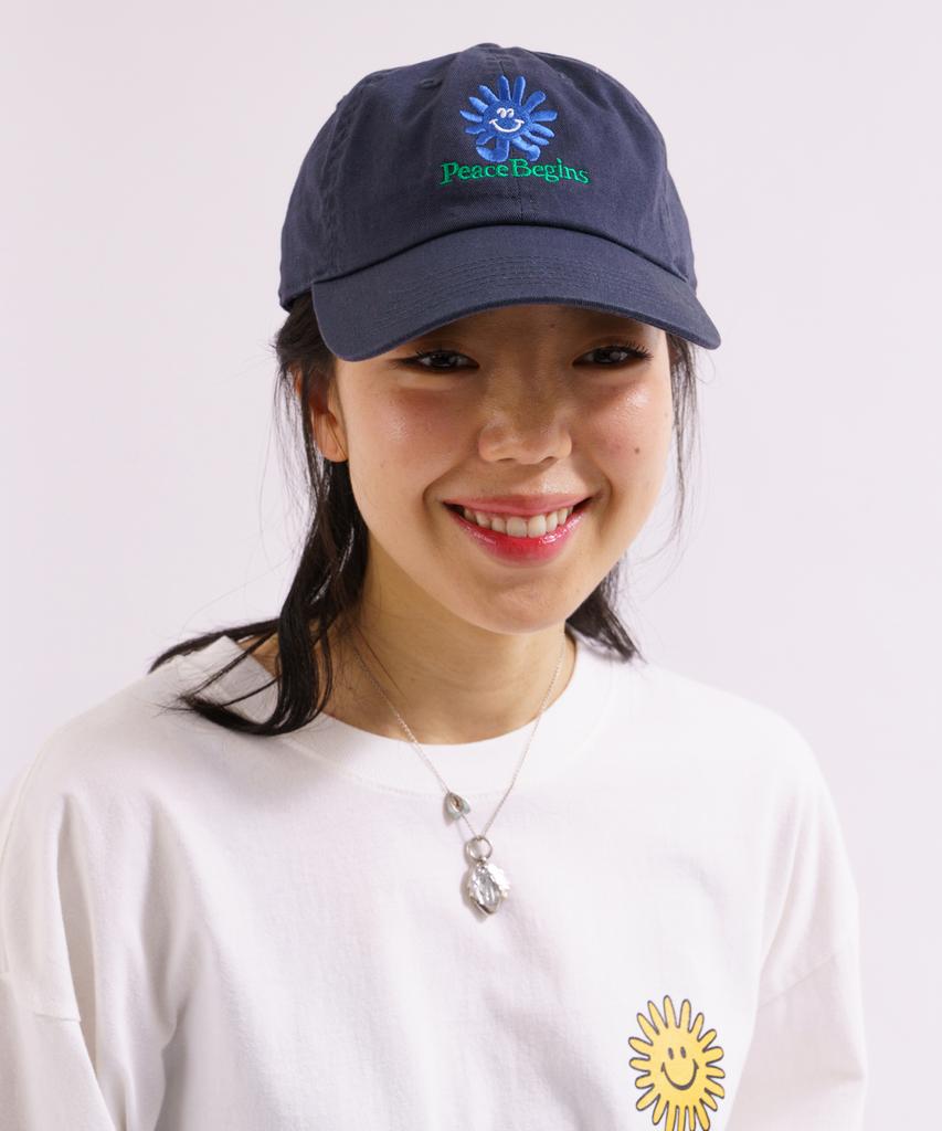 BIGWAVE COLLECTIVE Peace Run Washed Ball Cap (Slate)
