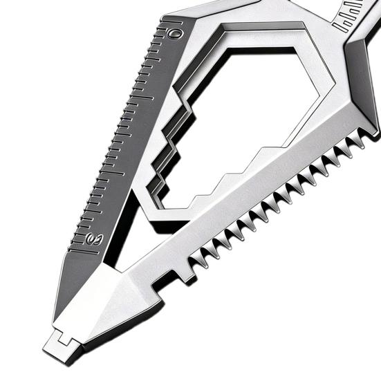 1/2Pcs Stainless Steel 9-in-1 Keychain Portable Bottle Opener Protractor Ruler Screwdriver Wrench Lever Multi-Functional Pocket EDC Tool