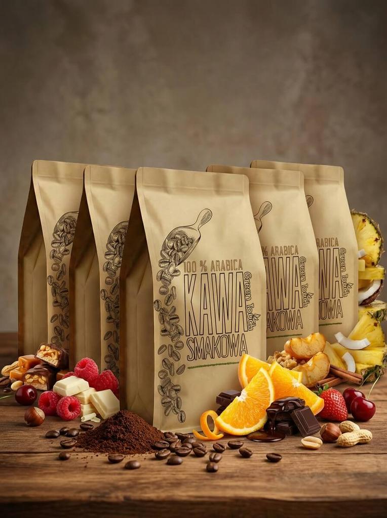 Kawa Ziarnista Smakowa Waniliowa Wanilia Vanilla Arabica 1 Kg Green Touch