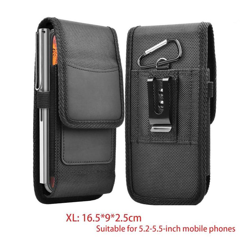 Bolso universal de nailon Oxford para teléfono con clip para cinturón para teléfono de 3,5 a 6,3 pulgadas