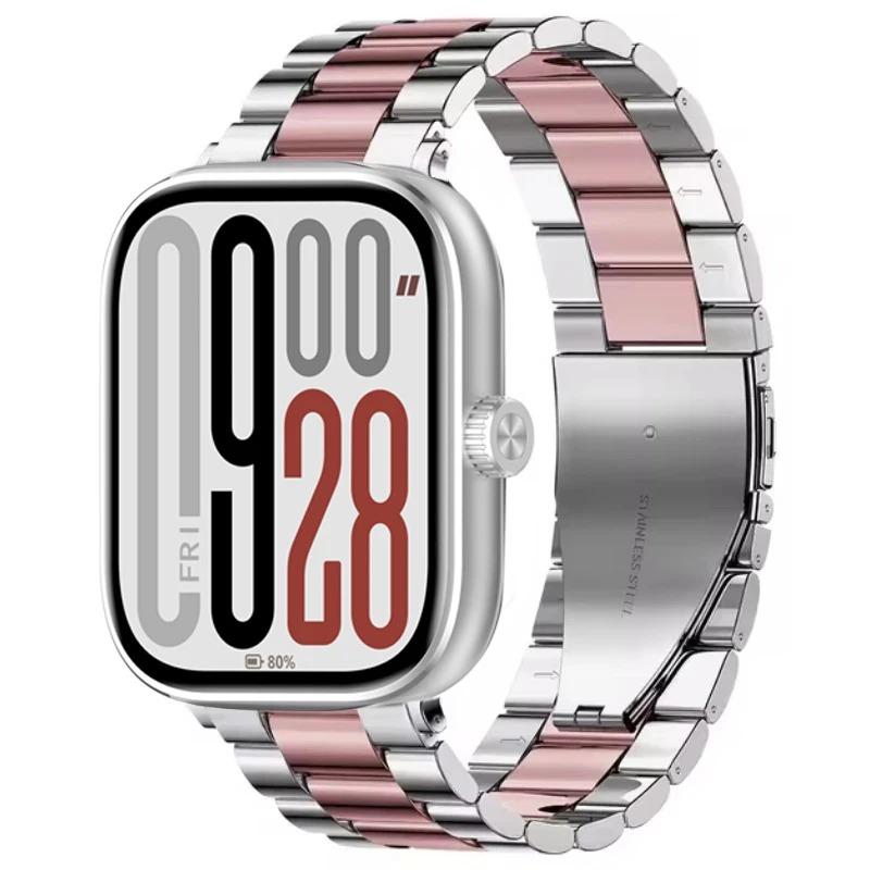Metal Strap for Redmi Watch 5/Redmi Watch 4 Adjustable Stainless Steel Bracelet for Xiaomi Mi Band 9 Pro/Mi Band 8 Pro Wristband