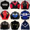 F1 Embroidered Racing Suit Motorcycle Jacket: Retro European & American Style, Long-Sleeved Cotton Coat