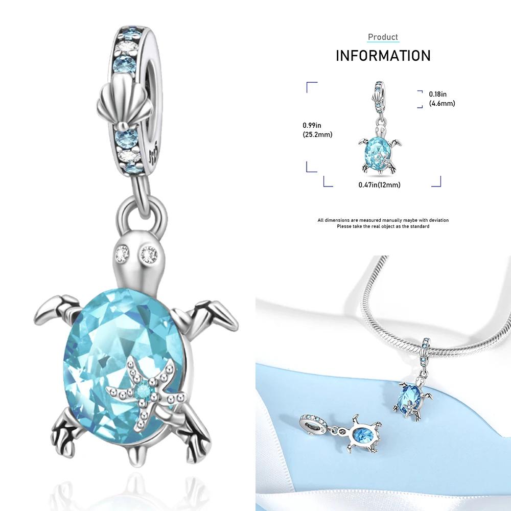 100% Real Copper Ocean Series Turtle Crab Mermaid Charms Beads Fit Original Bracelets Bangles Jewelry Gifts
