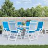 High Back Chair Cushions 6 pcs Light Blue Oxford Fabric