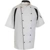 Le Chef Giacca da chef unisex per adulti con dettagli a contrasto e maniche corte