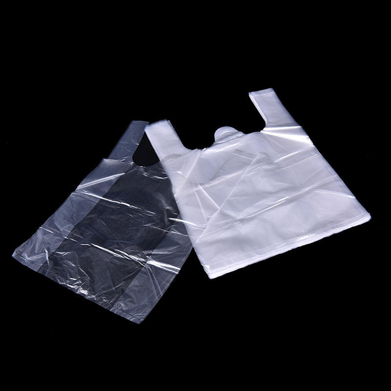 52Pcs 20*30Cm Plastic T-Shirt Retail Shopping Supermarket Bags Handles Packaging,