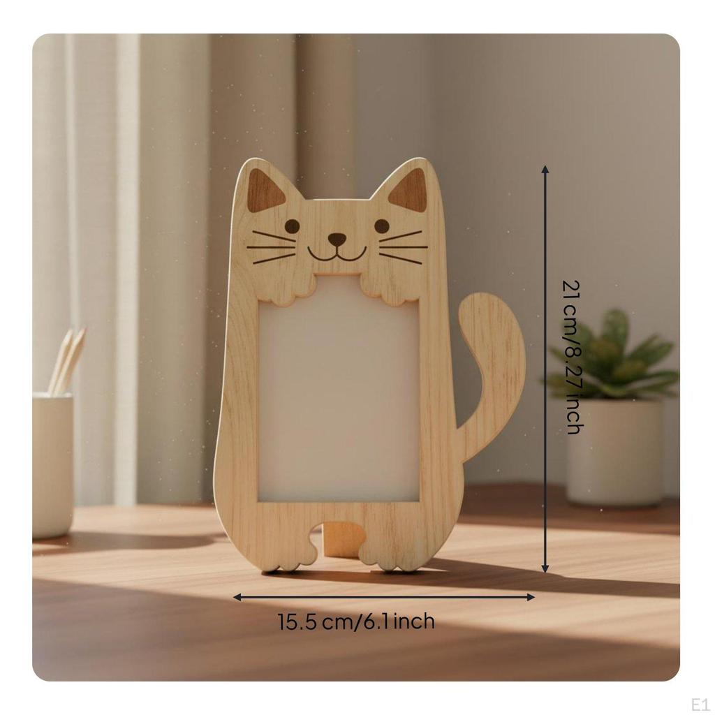 Cadre Photo Forme Animal Bois Bureau Photo Texture Bois Mignon Ours Support pour