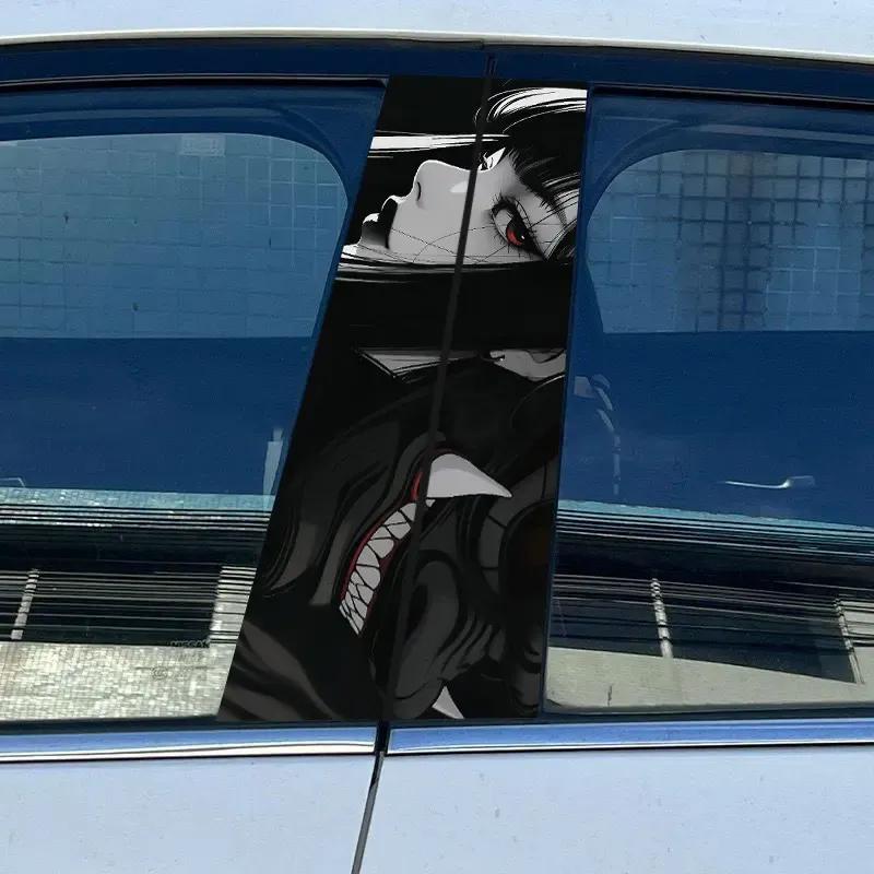 1 pièce/2 pièces Autocollants Universels de Voiture JDM Protection Solaire Pilier B Imperméable Décoration DIY Portes de Voiture Pilier Protection Solaire Rénovation Autocollants de Style de Voiture