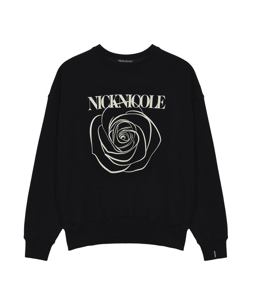 Nigaennikol Nicole Rose Printing Sweatshirt_Black Cream