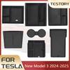For Tesla Model 3 Highland 2025 Storage Box Model 3 2024 Highland Center Console Armrest Storage Box Stowing Tidying Accessories