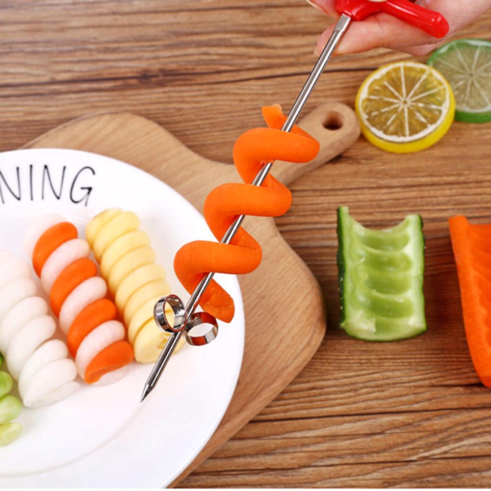 1pc Manual Spiral Screw Slicer Plastic Steel Wire Potato Vegetables Knife Carving Tool