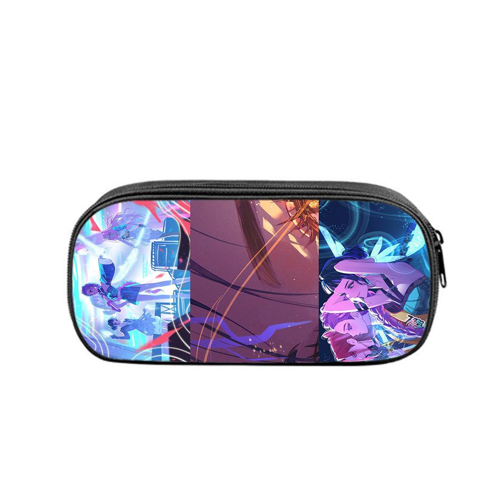 Huntrix Kpop Studenten-Print Federmäppchen Kpop Hexenjagd Girlgroup Studentenaufbewahrung Schreibwarentasche Federmäppchen