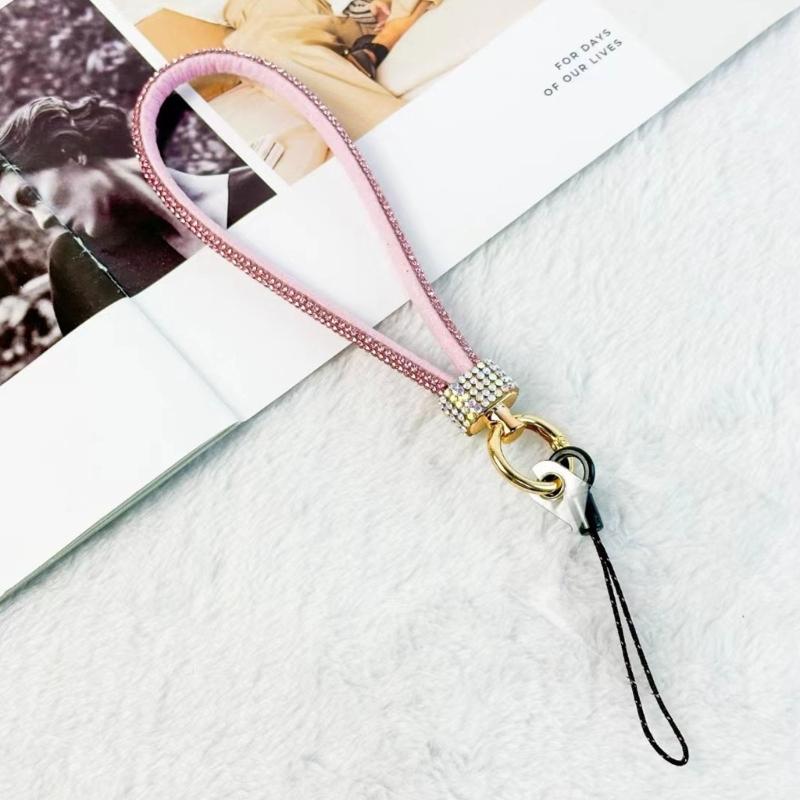 Glanzende Strass Telefoon Lanyard Korte Polsband Veilige Draagoplossing Zakelijk Casual Polsbandje