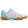 Li Ning Energiespeicherstoff Synthetikleder Stoßdämpfung Balanceunterstützung Low Top Trainingsschuhe Damen Sneaker Weiß Blau APTM004-3
