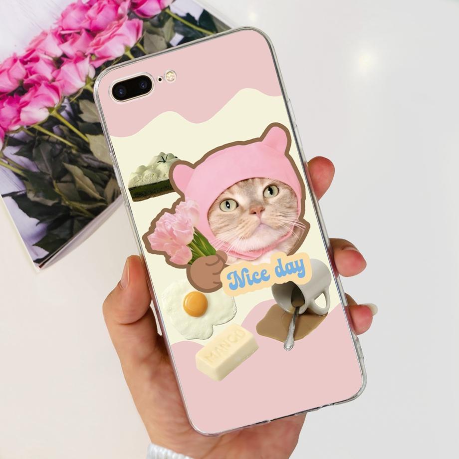 For iPhone 7 8 7Plus 8 Plus Phone Case iPhone SE 2020 Back Cover Soft TPU Transparent Silicone Bumper Flower Butterfly Coque Bag