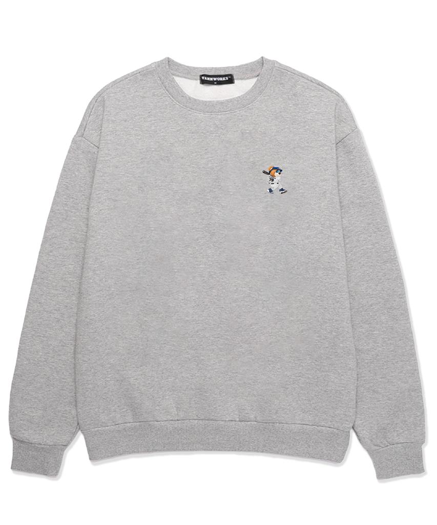 VANNWORKS Mini Baseball Baer Oversized Sweatshirt (Vndts111) Melange Grey