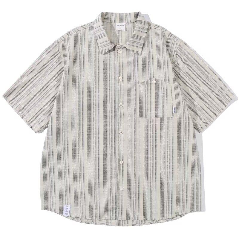Summer Clothing Men'S Retro Casual Shirt Student Loose Niche Design Fun New Men'S Top For Outdoor Wear