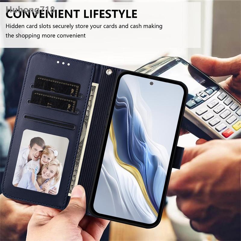 Flip Case for Iphone 15 16 17 Air Plus Pro Max 16E Leather Wallet Card Slots Protective Phone Cover