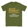 Men Need Prayer Tap My Shoulder Christian T-Shirts Tees Summer Street Style Short-Sleeved T Shirt O Neck Popular Tee