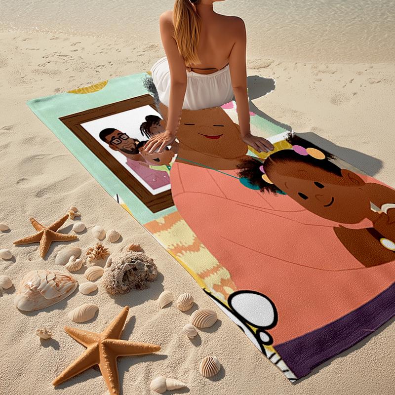 Ultra-Soft Beach Towel with Jojo And Gran Gran Theme,Ideal for Pool - Camping, Diving - Perfect Travel Essential, Vibrant Beach Towel.