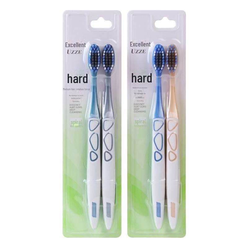 2/6pcs Set Men's Medium Hard Bristle Toothbrush, High-Quality, Adult Large Head, Individually Packaged, High-Density Bristles.