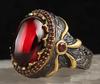 New Creative Cat's Eye Alloy Casting Rings for Men Tiktok Europe and America Gothic Rock All-around Eyeball Simple Jewelry