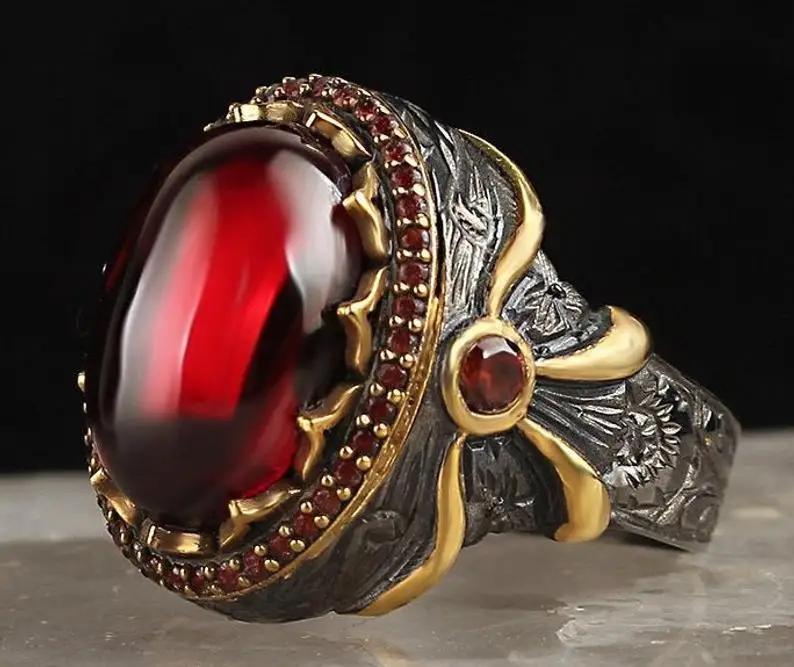 New Creative Cat's Eye Alloy Casting Rings for Men Tiktok Europe and America Gothic Rock All-around Eyeball Simple Jewelry