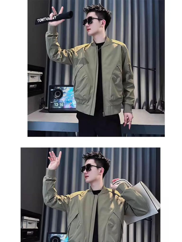 Men's Trendy Casual Baseball Jacket - Simple Basic Cool Short Style