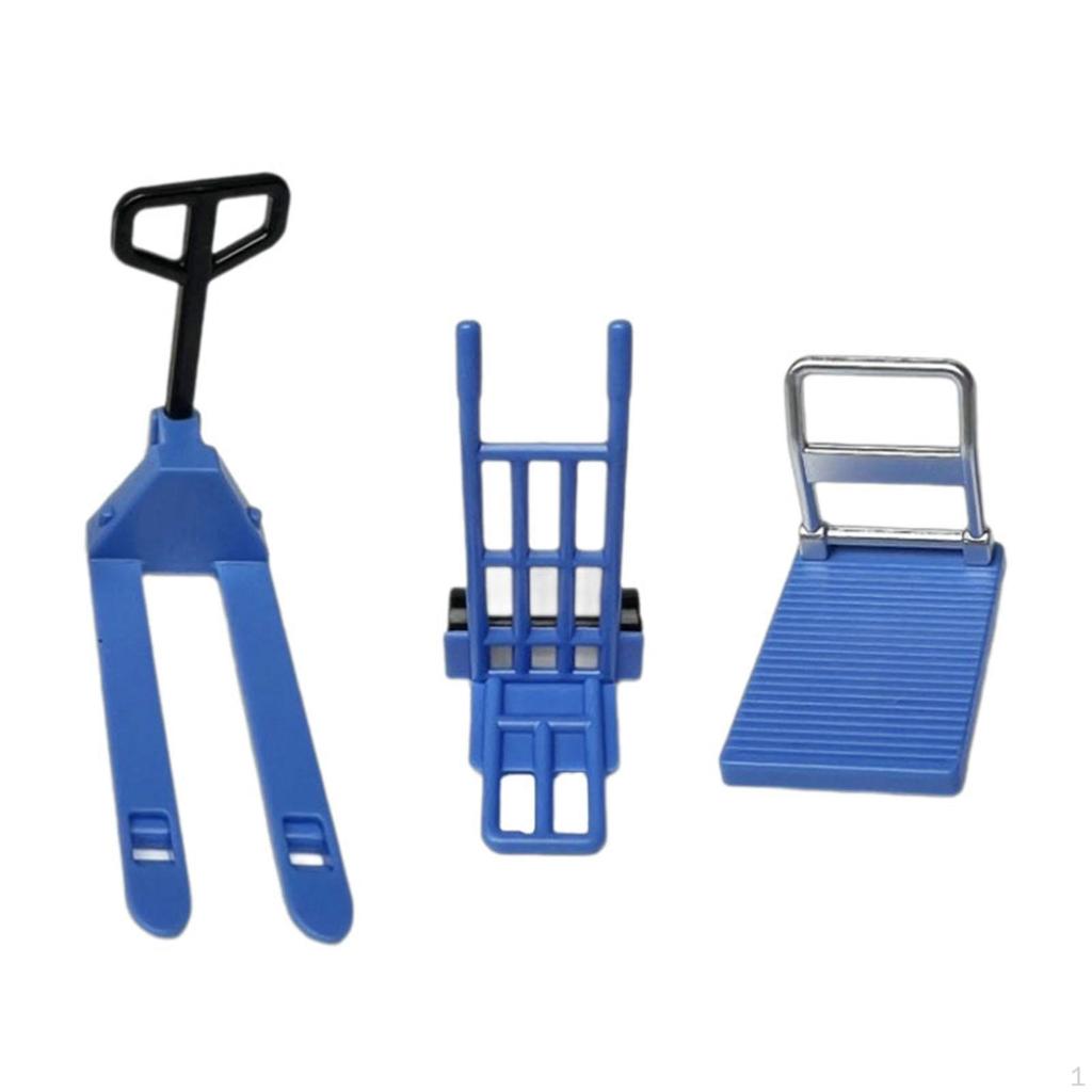 Dollhouse Miniature Models Child Engineering Vehicle 1:12 Set Accessories Moving Tools Model Toy