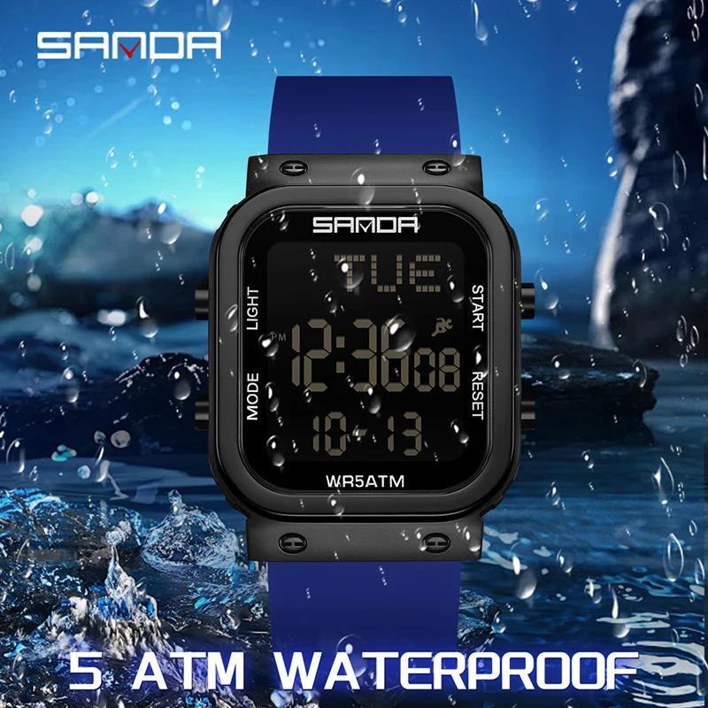 SANDA Outdoor Military Digital Watch New For Men Fashion Men Watch Sports Waterproof Men Watch Multifunctional Luminous Clock