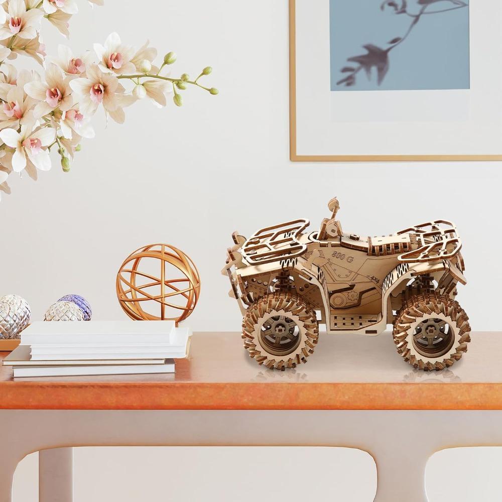 3D drevené puzzle pre dospelých Mechanické plážové auto DIY model vozidla Stavebnica Ručná práca Drevená remeselná hračka Darček k narodeninám pre deti