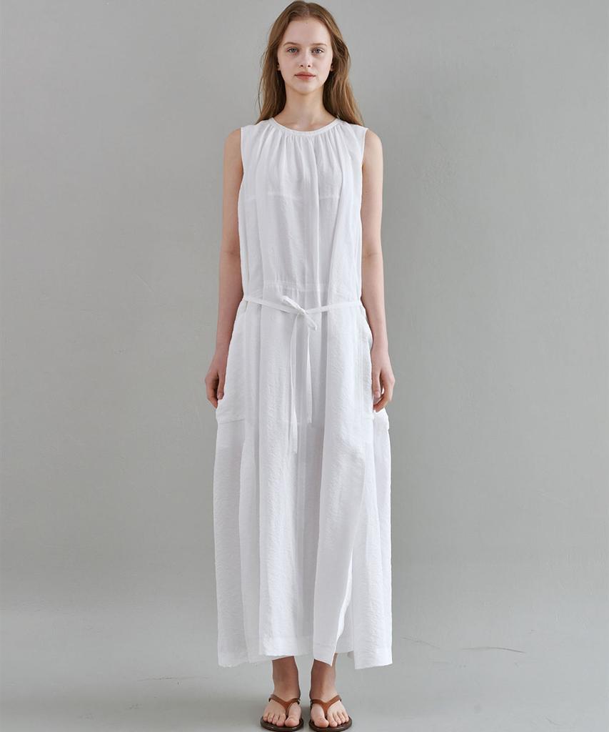 Marop 7106 Sleeveless Long Dress (White)
