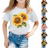 Girls Round Neck Casual Printed Short-sleeved T-shirt Top