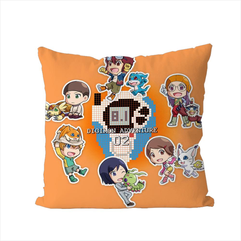 DDigimon Adventure Pillow Case For Car Sofa Decorative Home Doublesided Print Plush Square Throw Pillow Cushion Cover