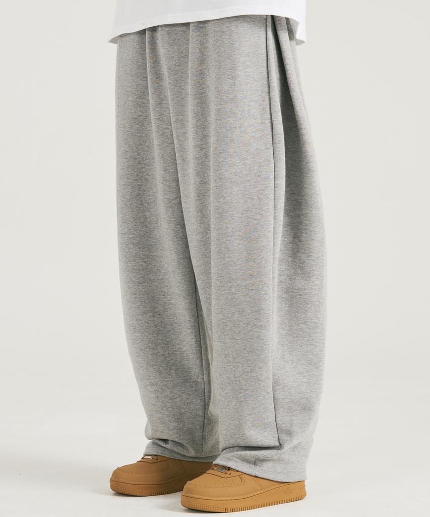 Osillos D19 Straight Side Pintuck Balloon Sweatpants_Melange