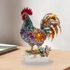 Creative Colorful Beautiful Rooster Ornament Mascot Statue 2D Flat Acrylic Home Bookshelf Office Desktop Decoration Friend Gifts