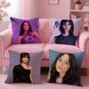 Celebrity J-Jenna Ortega Cushion Cover Breathable Linen Pillowcase Summer Odorless Eco-Friendly Invisible Zipper Washable