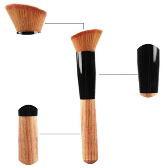 Professionele Houten Handvat Zachte Make-up Cosmetische Foundation Poeder Blusher Borstel Tool