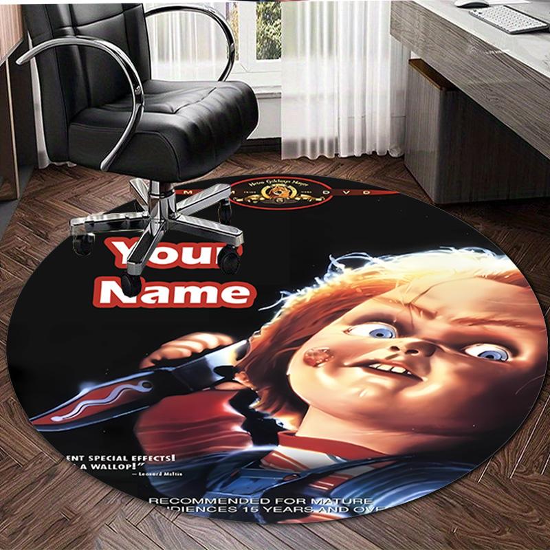 Personalized C-Chucky Round Chair Office Rug - Perfect for Mat, Office Chair & More - Ideal Gift for Birthdays and Holidays