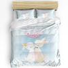 Easter Bunny Flower Butterfly Watercolor Rabbit 3pcs Bedding Set For Double Bed Home Textile Duvet Cover Quilt Cover Pillowcase