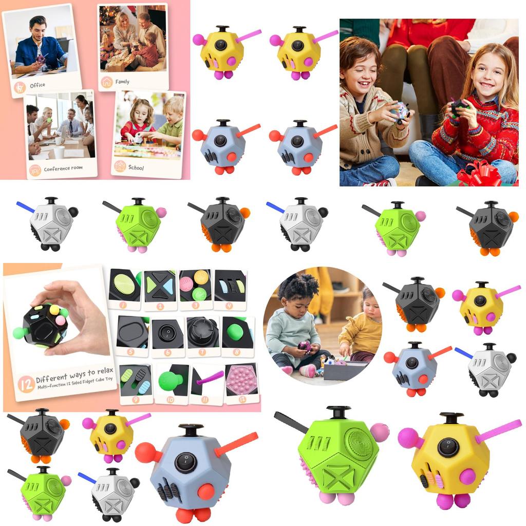 Cubo Fidget Dodecagono Giocattolo Antistress Superiore Per Adulti Bambini