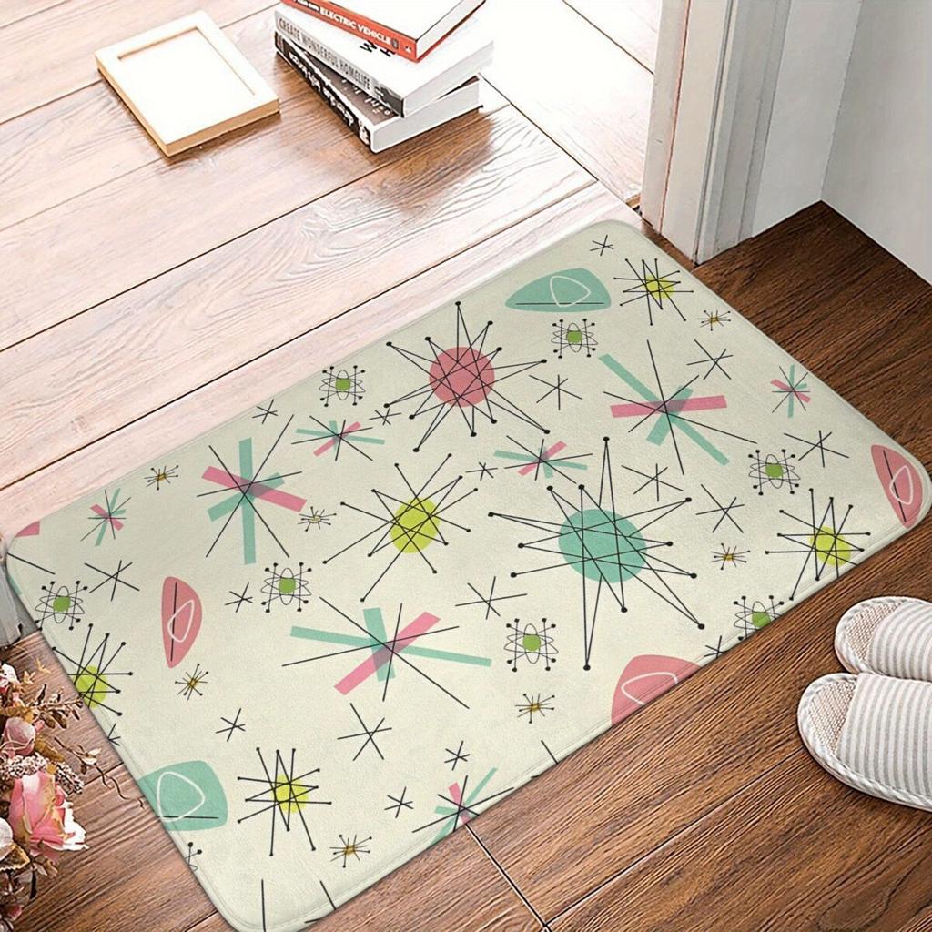 1PC Doodle Pattern Kitchen Rugs Non-Slip Door Mats Pop Design Bathroom Rug Bath Mat Carpet for Home Sink Laundry Decor