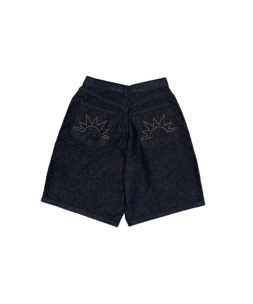 HELLO SUNRISE Hs Wide Shorts Denim Pants_Navy