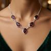 Rhodolite Gemstone Silver Necklace, 925 Sterling Silver Elegant Women Necklace For Wedding RN-1-11